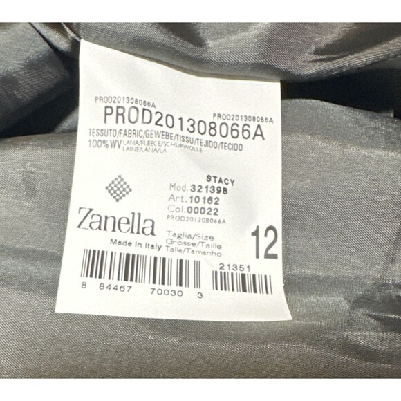 Zanella Women's Grey Wool Two Button Blazer Jacket Sz 12 Made in Italy - Picture 10 of 12